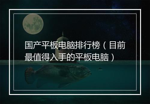 国产平板电脑排行榜（目前最值得入手的平板电脑）