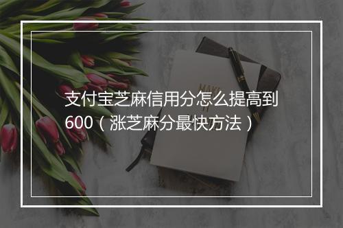 支付宝芝麻信用分怎么提高到600（涨芝麻分最快方法）