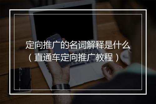 定向推广的名词解释是什么（直通车定向推广教程）