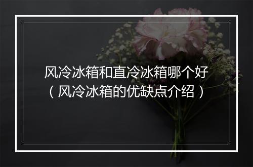 风冷冰箱和直冷冰箱哪个好（风冷冰箱的优缺点介绍）