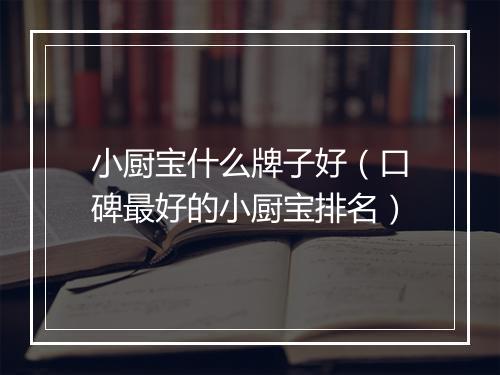 小厨宝什么牌子好（口碑最好的小厨宝排名）