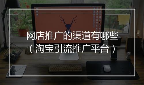 网店推广的渠道有哪些（淘宝引流推广平台）