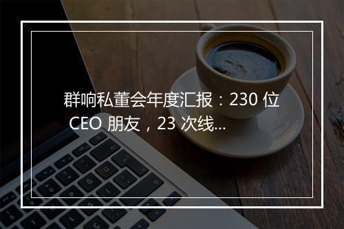 群响私董会年度汇报：230 位 CEO 朋友，23 次线下小局