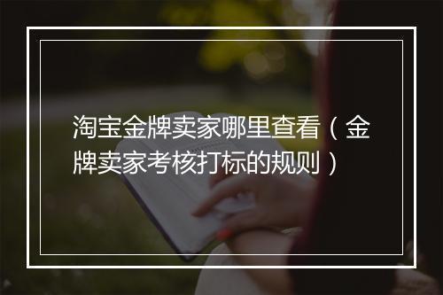 淘宝金牌卖家哪里查看（金牌卖家考核打标的规则）