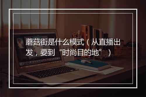 蘑菇街是什么模式（从直播出发，要到“时尚目的地”）