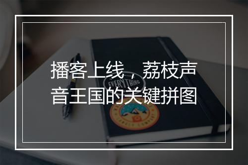 播客上线，荔枝声音王国的关键拼图