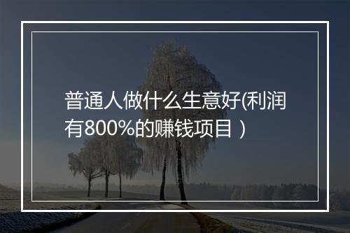 普通人做什么生意好(利润有800%的赚钱项目）