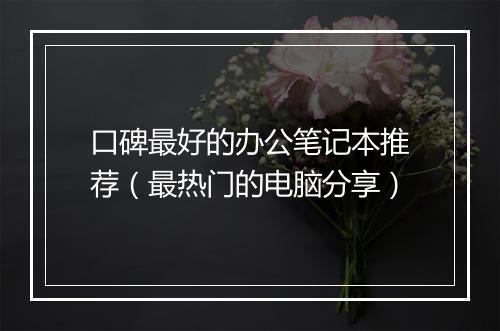 口碑最好的办公笔记本推荐（最热门的电脑分享）