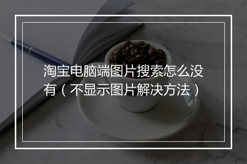 淘宝电脑端图片搜索怎么没有（不显示图片解决方法）