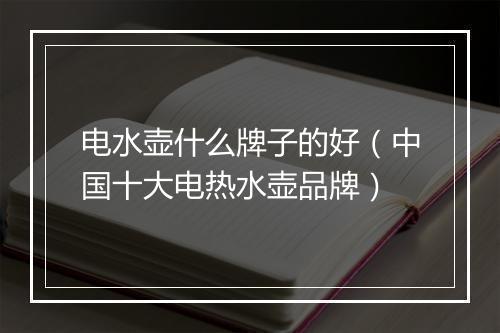 电水壶什么牌子的好（中国十大电热水壶品牌）