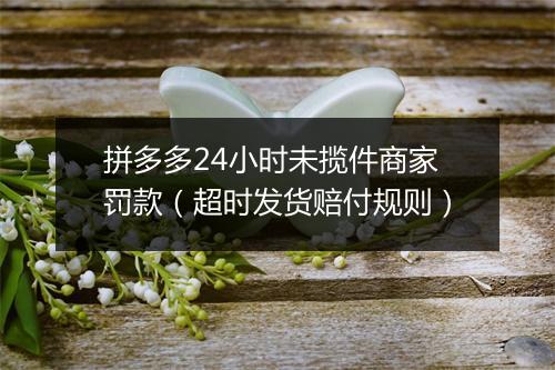 拼多多24小时未揽件商家罚款（超时发货赔付规则）