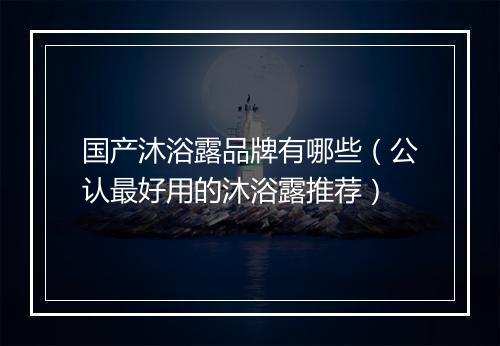 国产沐浴露品牌有哪些（公认最好用的沐浴露推荐）