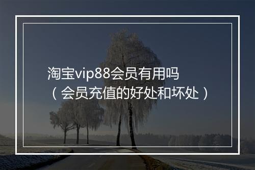 淘宝vip88会员有用吗（会员充值的好处和坏处）