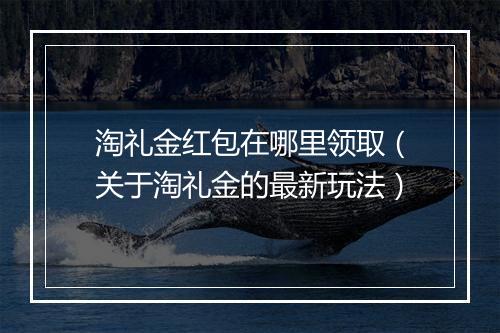 淘礼金红包在哪里领取（关于淘礼金的最新玩法）