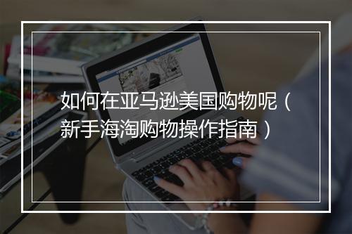 如何在亚马逊美国购物呢（新手海淘购物操作指南）
