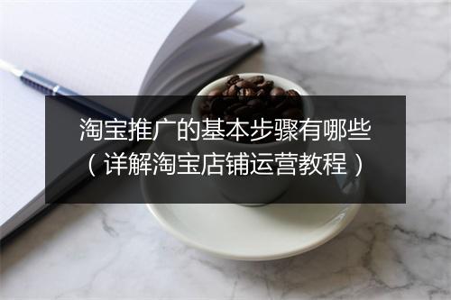 淘宝推广的基本步骤有哪些（详解淘宝店铺运营教程）