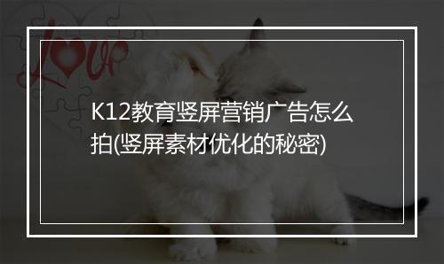 K12教育竖屏营销广告怎么拍(竖屏素材优化的秘密)