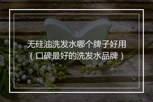 无硅油洗发水哪个牌子好用（口碑最好的洗发水品牌）