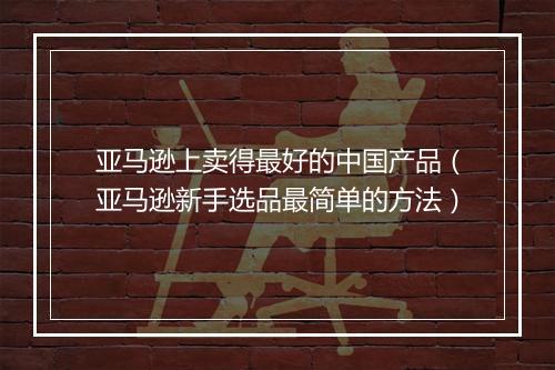 亚马逊上卖得最好的中国产品（亚马逊新手选品最简单的方法）