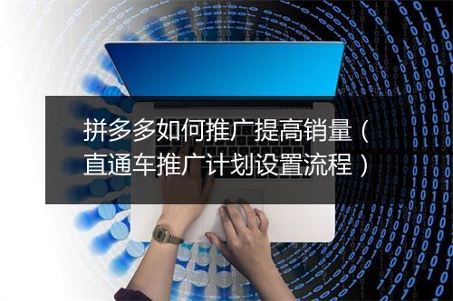 拼多多如何推广提高销量（直通车推广计划设置流程）