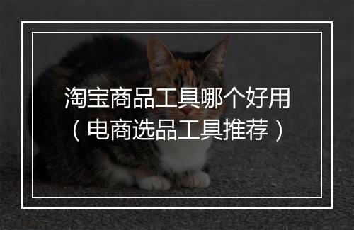 淘宝商品工具哪个好用（电商选品工具推荐）