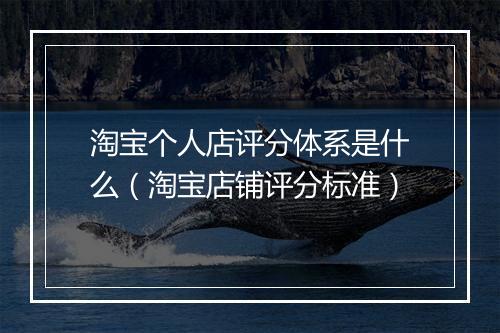 淘宝个人店评分体系是什么（淘宝店铺评分标准）