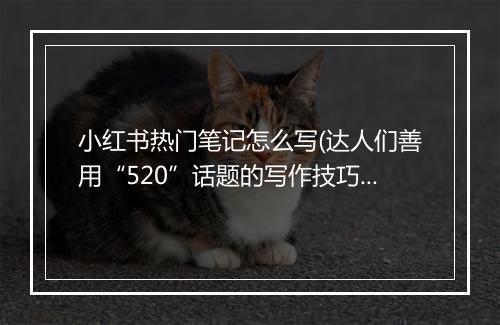 小红书热门笔记怎么写(达人们善用“520”话题的写作技巧)