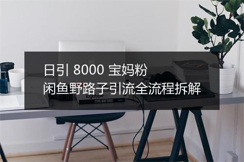 日引 8000 宝妈粉 闲鱼野路子引流全流程拆解