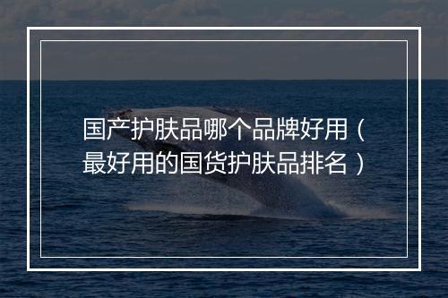 国产护肤品哪个品牌好用（最好用的国货护肤品排名）
