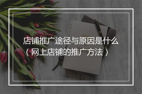 店铺推广途径与原因是什么（网上店铺的推广方法）