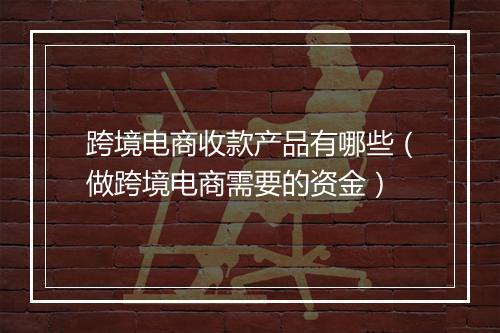 跨境电商收款产品有哪些（做跨境电商需要的资金）