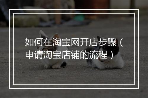 如何在淘宝网开店步骤（申请淘宝店铺的流程）