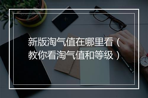 新版淘气值在哪里看（教你看淘气值和等级）