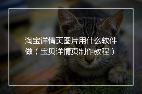 淘宝详情页图片用什么软件做（宝贝详情页制作教程）