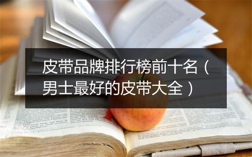 皮带品牌排行榜前十名（男士最好的皮带大全）