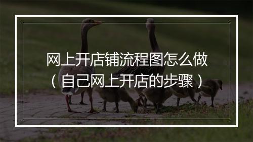 网上开店铺流程图怎么做（自己网上开店的步骤）