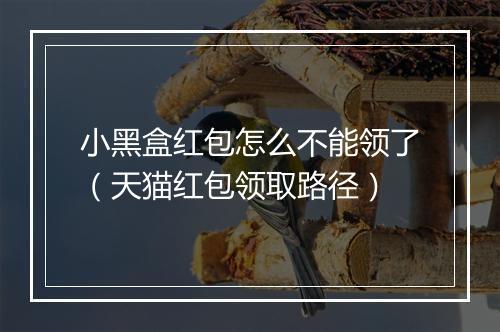 小黑盒红包怎么不能领了（天猫红包领取路径）