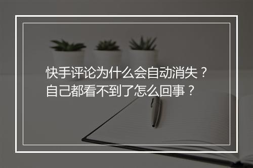 快手评论为什么会自动消失？自己都看不到了怎么回事？