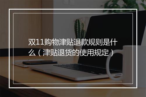 双11购物津贴退款规则是什么（津贴退货的使用规定）