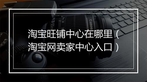 淘宝旺铺中心在哪里（淘宝网卖家中心入口）
