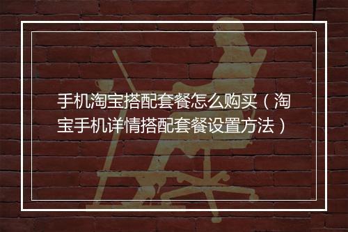 手机淘宝搭配套餐怎么购买（淘宝手机详情搭配套餐设置方法）