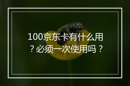 100京东卡有什么用？必须一次使用吗？
