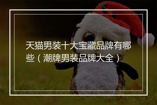 天猫男装十大宝藏品牌有哪些（潮牌男装品牌大全）