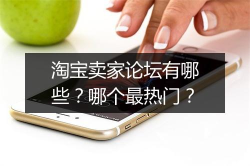 淘宝卖家论坛有哪些？哪个最热门？