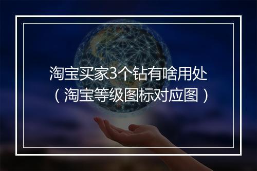 淘宝买家3个钻有啥用处（淘宝等级图标对应图）