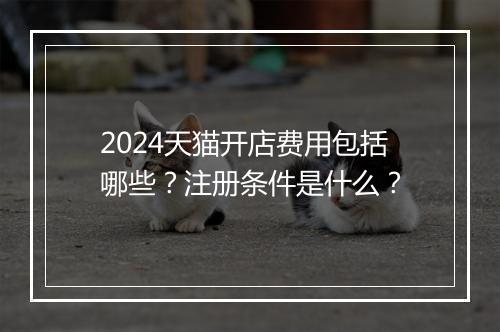 2024天猫开店费用包括哪些？注册条件是什么？