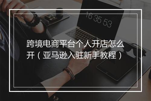 跨境电商平台个人开店怎么开（亚马逊入驻新手教程）
