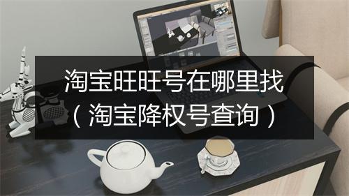 淘宝旺旺号在哪里找（淘宝降权号查询）