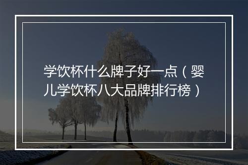 学饮杯什么牌子好一点（婴儿学饮杯八大品牌排行榜）