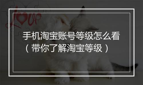 手机淘宝账号等级怎么看（带你了解淘宝等级）